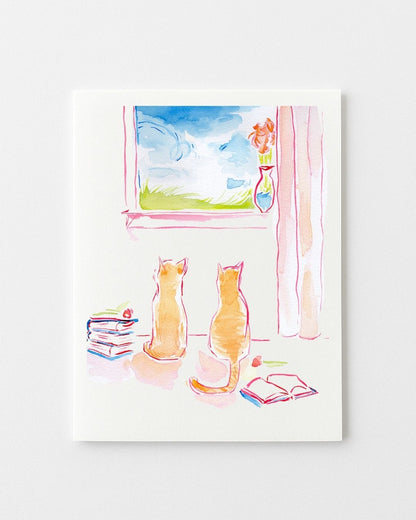 Orange Kitties by the Window Greeting Card