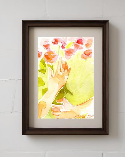 Arms Full of Roses (Study) 5x7'' Original Watercolor