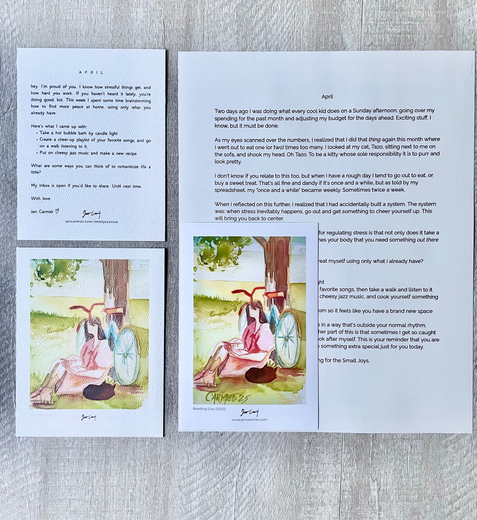 Snail Mail Club Example two letters next to each other
