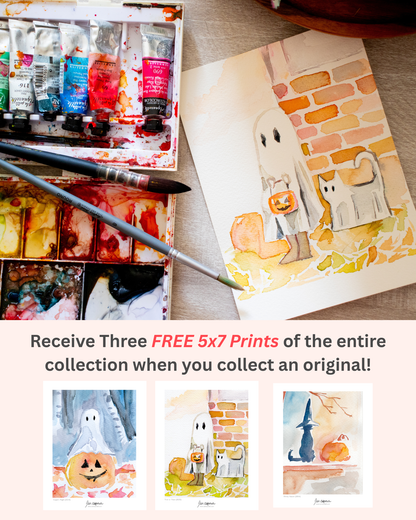 Casper's Pumpkin Original Watercolor