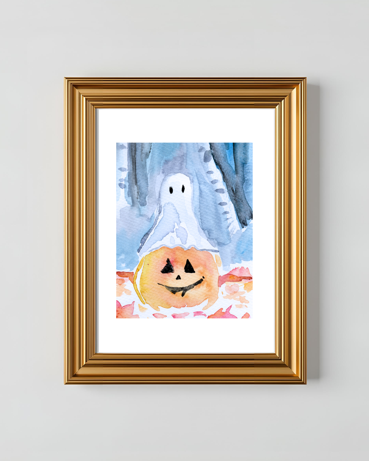 Casper's Pumpkin Original Watercolor