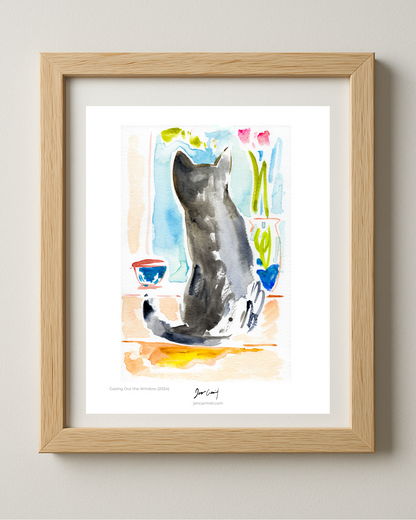 Gazing Out the Window Art Print
