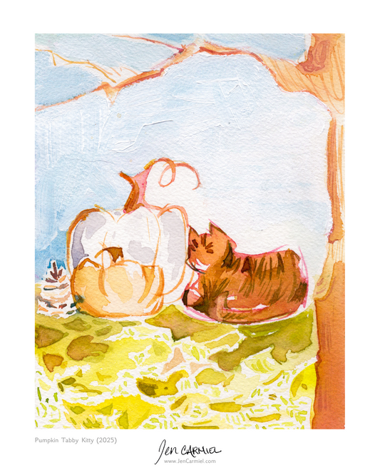 Pumpkin Tabby Kitty Art Print