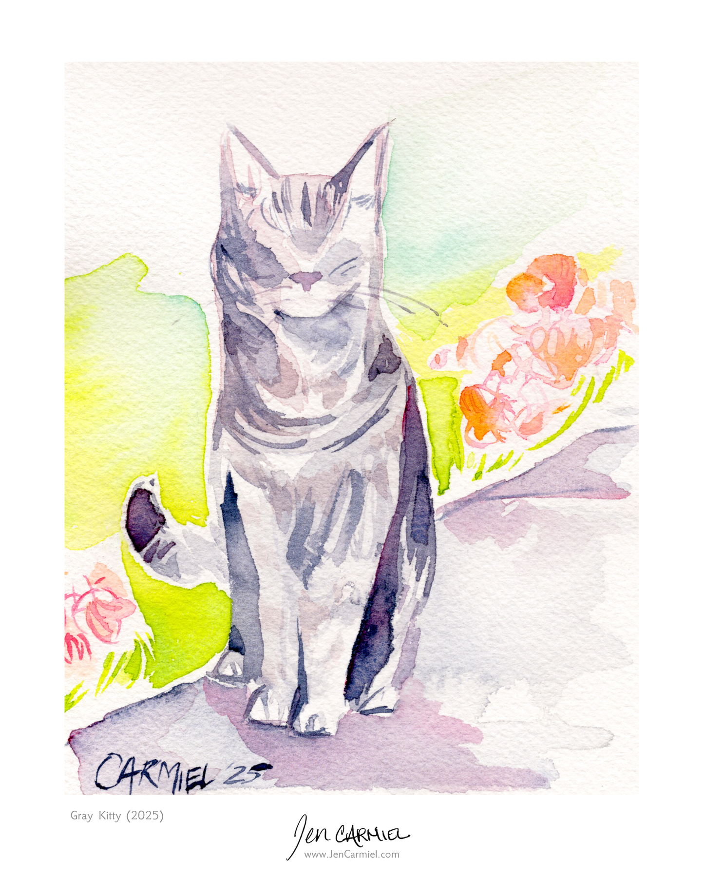 Gray Kitty Art Print