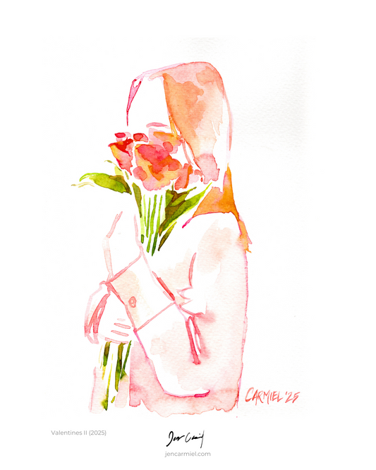 Pink Valentine Girl Art Print