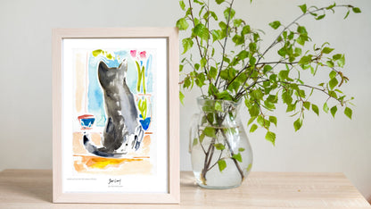 Gazing Out the Window Art Print