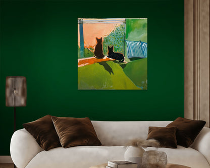 Window Watchers (2026) 36x36'' Oil on Canvas