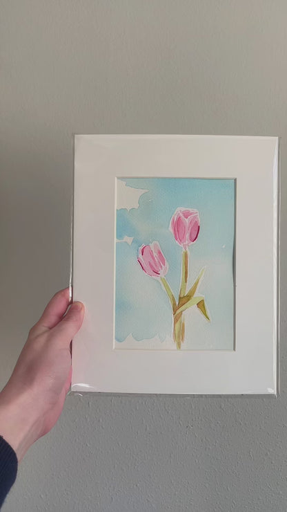 Two Tulips - 5x7'' Original Watercolor