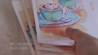 Two Lattes Greeting Cards