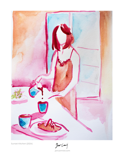 Sunset Kitchen Art Print